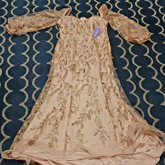 Blush pink Marmaid dress never worn size 18 ...for evening, wedding, etc - Picture 3 of 8